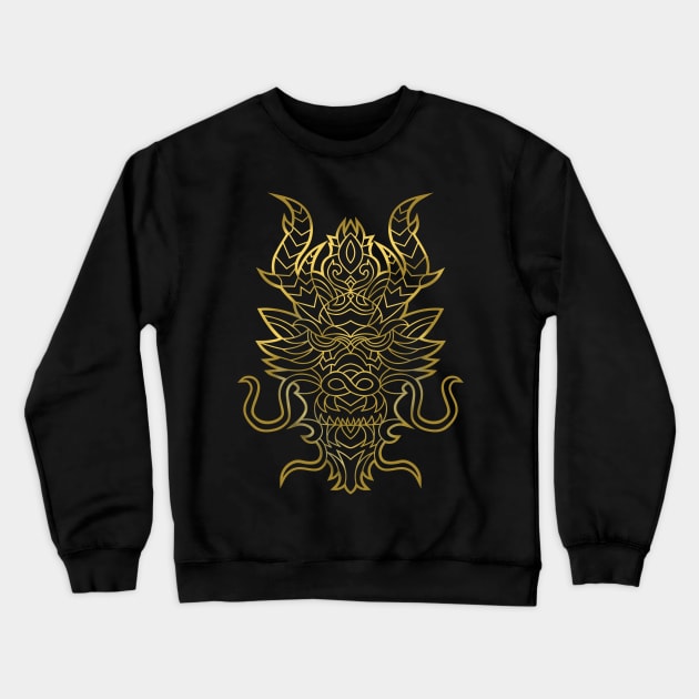 Gold Dragon Crewneck Sweatshirt by elangkarosingo